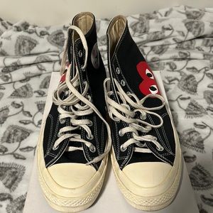 Converse Comme Des Garcon, Size 11, Black, Red, and Cream Color